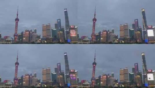 上海外滩城市夜景延时摄影高清在线视频素材下载