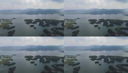 航拍湖北赤壁陆水湖风景区高清在线视频素材下载