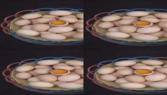 乡里土鸡蛋美食4k视频旋转展示高清在线视频素材下载