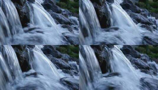 黑色石头上的瀑布高清在线视频素材下载