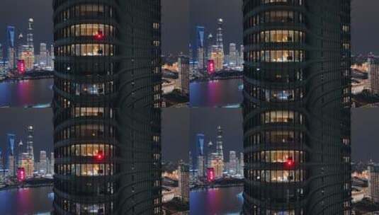 都市高档酒店夜景航拍高清在线视频素材下载