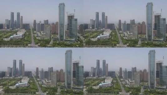 江西南昌城市CBD商务建筑航拍高清在线视频素材下载