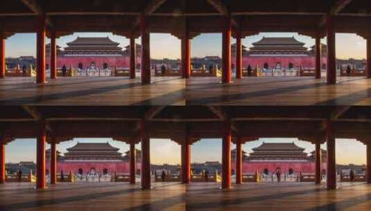 北京故宫日落延时3-5D2高清在线视频素材下载
