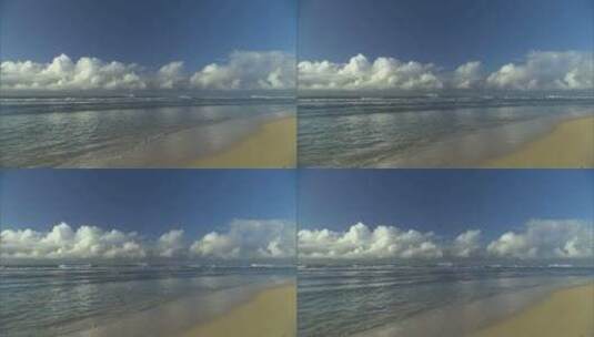 蓝天白云岸边沙滩高清在线视频素材下载