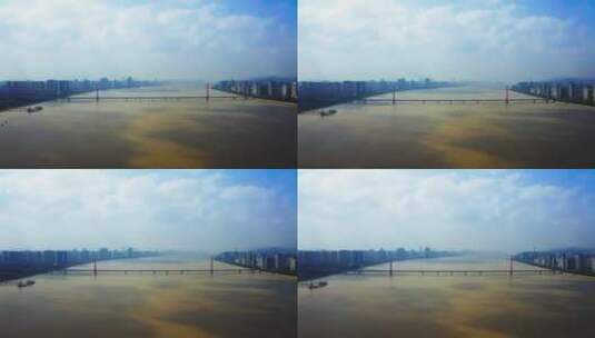 钱塘江两岸的现代化城市风貌高清在线视频素材下载