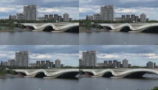 北京通州的千荷泻露桥高清在线视频素材下载