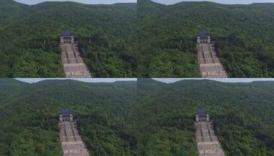 航拍南京中山陵 中轴线 夏 中景 左转高清在线视频素材下载