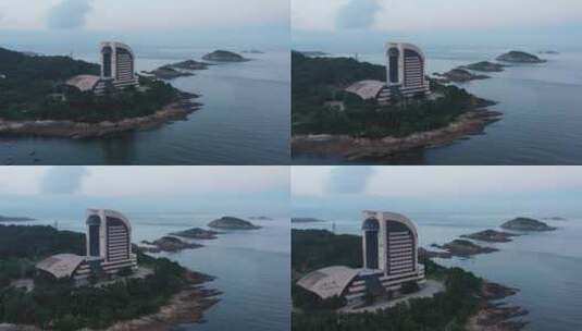 威海合庆饭店航拍高清在线视频素材下载