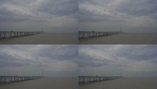 航拍杭州湾跨海大桥高清在线视频素材下载