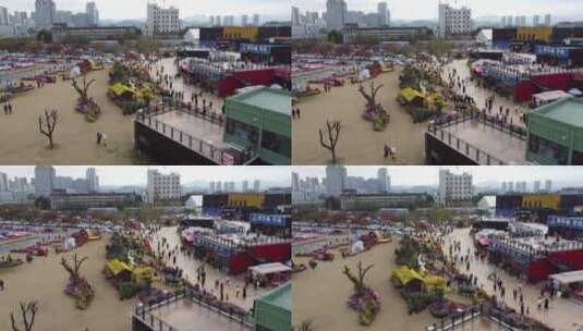 航拍武汉城市特色建筑高清在线视频素材下载