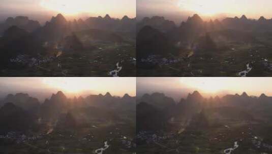 桂林翠屏五指山航拍视频高清在线视频素材下载