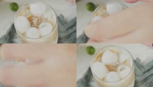 椰云拿铁冰咖啡美式摩卡高清在线视频素材下载