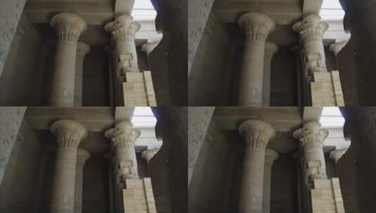 神庙中的石柱群高清在线视频素材下载