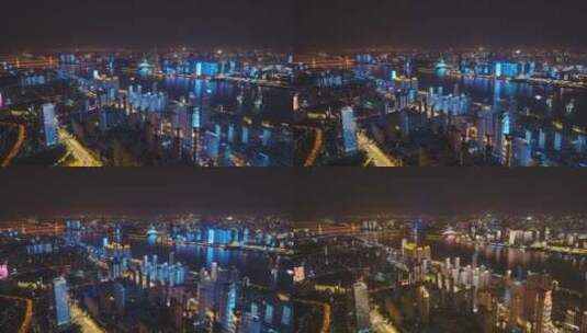 武汉江滩灯光秀延时高清在线视频素材下载
