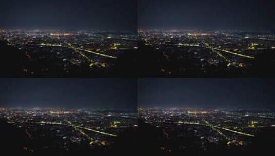 泉州夜景延时500米高空航拍城市泉州市区高清在线视频素材下载