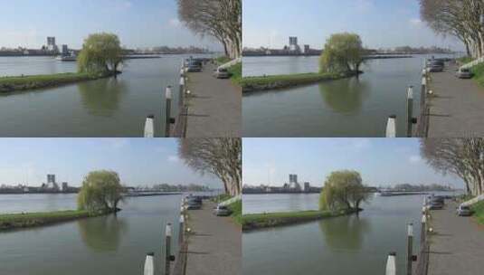 莱茵河上的货船高清在线视频素材下载