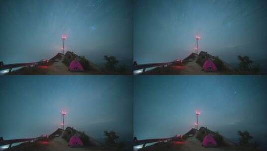 湖南衡阳衡东鸡公岩星空延时摄影高清在线视频素材下载