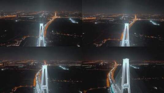 上海桥梁夜景航拍高清在线视频素材下载