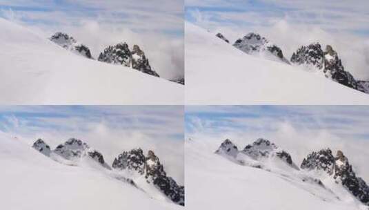 攀登雪山团队励志登山高清在线视频素材下载