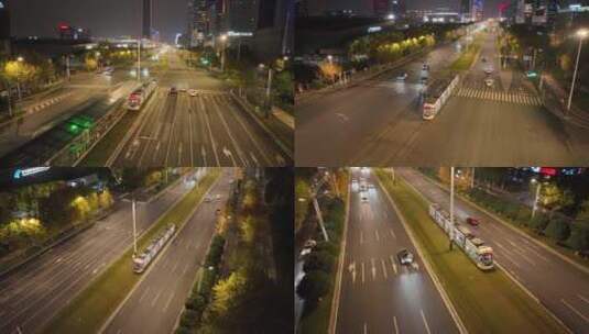 城市夜景电车高清在线视频素材下载