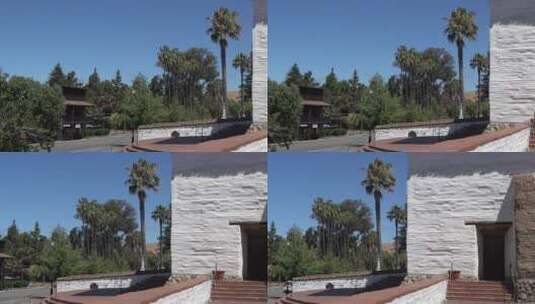 加州弗里蒙特教堂侧门高清在线视频素材下载