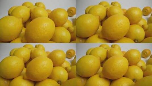 一堆柠檬柠檬水果特写近景高清在线视频素材下载