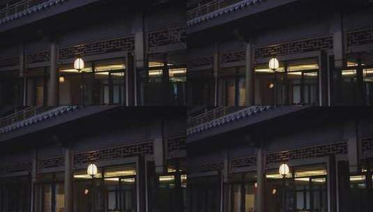 夜晚中式传统建筑灯光高清在线视频素材下载