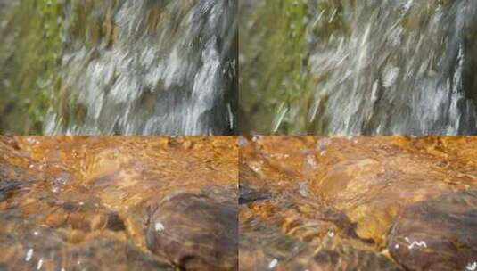 山泉水瀑布小溪特写拍镜头高清在线视频素材下载
