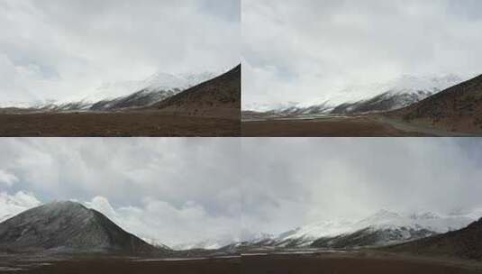 318川藏线  雪山 航拍 公路高清在线视频素材下载