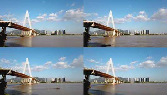 4K 温州瓯江跨江大桥特写高清在线视频素材下载