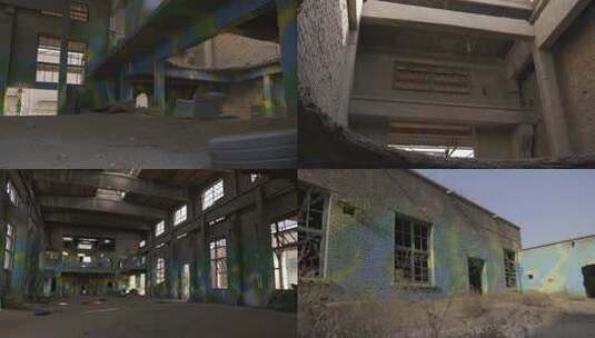 废弃工厂老建筑景观的4k视频高清在线视频素材下载