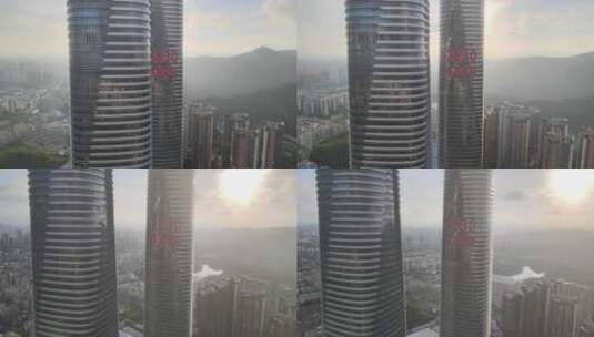 深圳星河双子塔高清在线视频素材下载