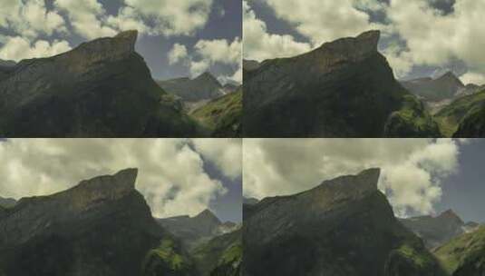 瑞士阿尔卑斯山上漂浮的延时云高清在线视频素材下载