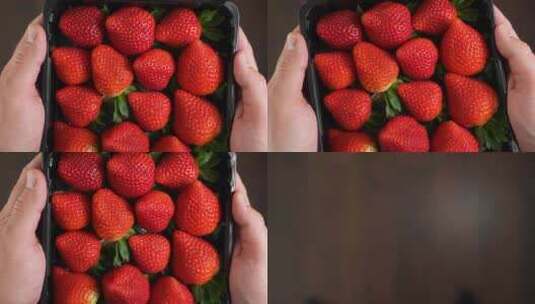 一盘新鲜草莓高清在线视频素材下载
