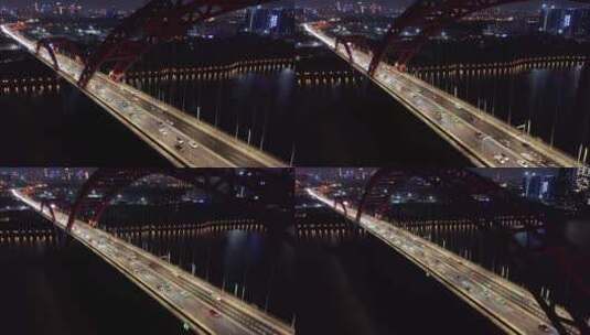 广州夜景航拍-新光大桥02高清在线视频素材下载