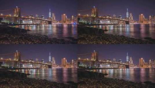 晚上城市大桥的延时高清在线视频素材下载