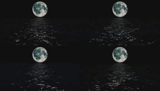 海面上的月亮高清在线视频素材下载
