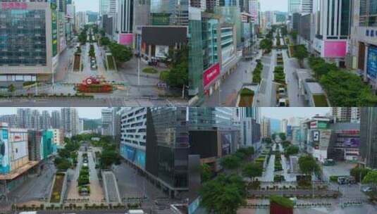 深圳华强北步行街、电子产品一条街航拍高清在线视频素材下载