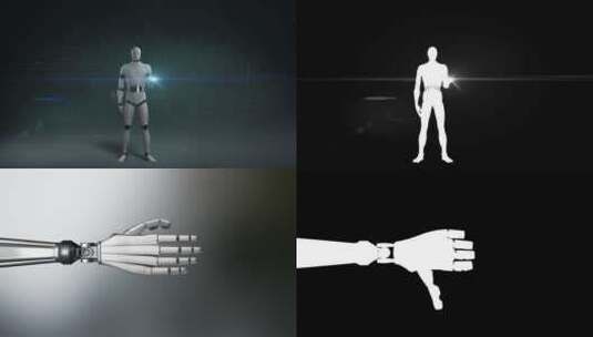 数字化概念：未来机器人手臂与屏幕交互高清在线视频素材下载