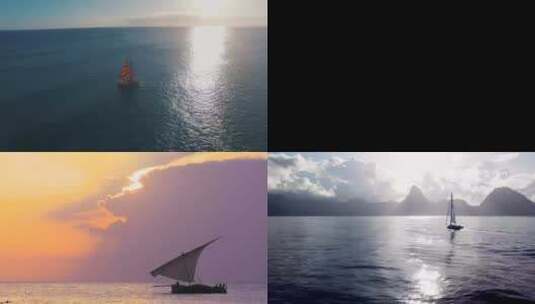 【合集】大海里的帆船高清在线视频素材下载