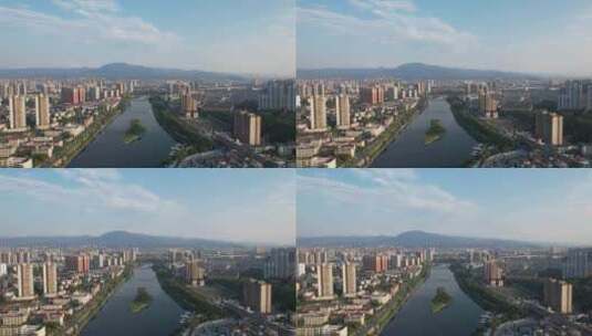 湖南怀化城市航拍高清在线视频素材下载