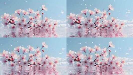 樱花唯美风景蓝天花树枝4K视频素材高清在线视频素材下载