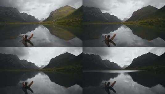 爱尔兰威克洛山脉美丽的格伦达洛湖高清在线视频素材下载