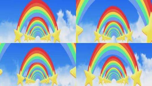 卡通彩虹led背景高清在线视频素材下载