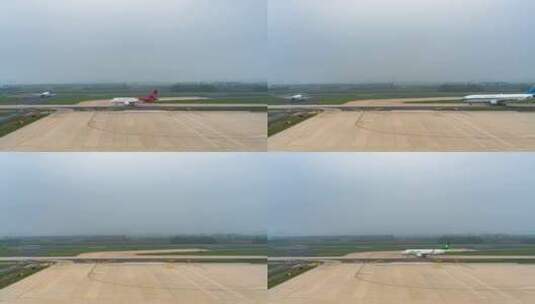 4K机场飞机起飞降落跑道人流交通登机高清在线视频素材下载