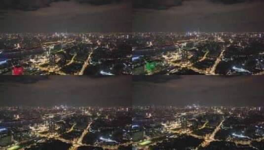 上海浦东新区夜景航拍高清在线视频素材下载