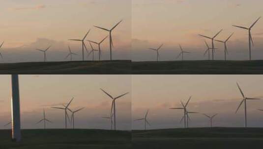 路拍风力发电机高清在线视频素材下载