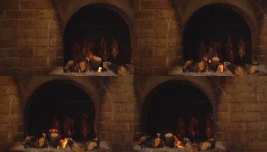 炉子里的烤鸭高清在线视频素材下载