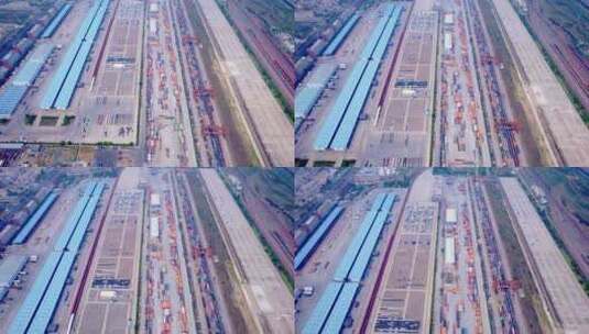 郑州铁路中欧班列 国际货运 一带一路起源高清在线视频素材下载