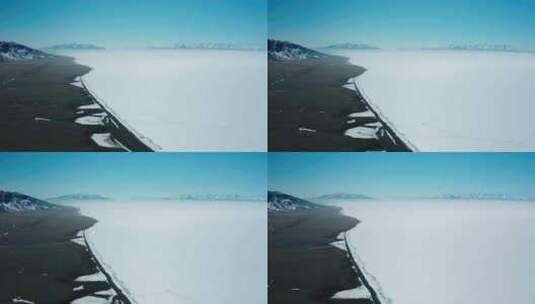 赛里木湖 新疆博尔塔拉 冰推高清在线视频素材下载